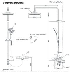Alternative view of Sen cây TOTO TBW01002BA/TBW07009A/TBG01302VA nóng lạnh