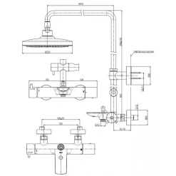 Alternative view of Vòi sen cây TOTO TBW01301AB nóng lạnh xả xô 220mm