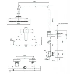Alternative view of Vòi sen cây TOTO TBW01303AB nóng lạnh massage 220mm