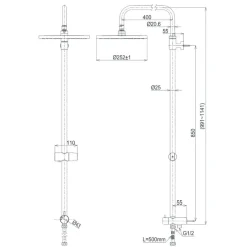 Alternative view of Thân sen cây TOTO TBW13020V tắm đứng dòng GB25