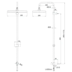 Alternative view of Thân sen cây TOTO TBW13040V bát vuông tắm đứng dòng GB25