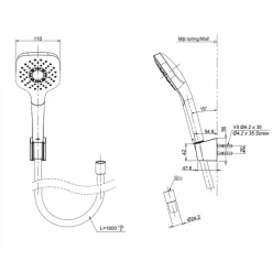 Alternative view of Vòi sen tắm TOTO TBG01302VA/TBW02005V nóng lạnh