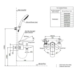 Alternative view of Vòi sen tắm TOTO TBG02302VA/TBW01010A nóng lạnh