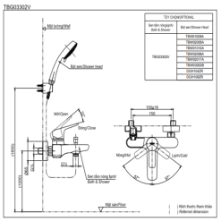 Alternative view of Vòi sen tắm TOTO TBG03302VA/DGH104ZR nóng lạnh