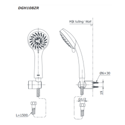 Alternative view of Vòi sen TOTO TBG03302VA/DGH108ZR tay sen 5 chế độ