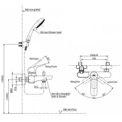 Alternative view of Vòi sen TOTO TBG04302VA/TBW07012A tay sen 3 chế độ