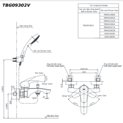 Alternative view of Vòi sen tắm TOTO TBG09302VA/TBW02017A nóng lạnh
