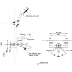 Alternative view of Vòi sen tắm TOTO TBS02302V/DGH104ZR nóng lạnh