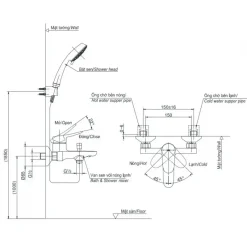 Alternative view of Vòi sen TOTO TBS04302V/TBW09010V tay sen 3 chế độ