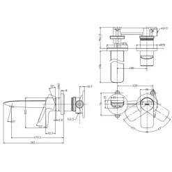 Alternative view of Vòi lavabo Toto TLG04309BB#MBL nóng lạnh âm tường đen mờ