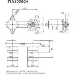Alternative view of Vòi lavabo Toto TLG13307A/TLN103G0A nóng lạnh âm tường