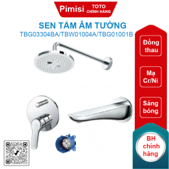 Sen tắm Toto TBG03304BA/TBW01004A/TBG01001B âm tường xả bồn