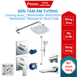 Sen tắm Toto TBG04304BA TBW02003A TBW02005V TBG02001B TBV02103B âm tường 3 đường nước