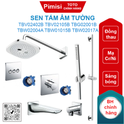 Sen tắm Toto TBV02402B TBV02105B TBG02001B TBW02004A TBW01015B TBW02017A âm tường 3 đường nước