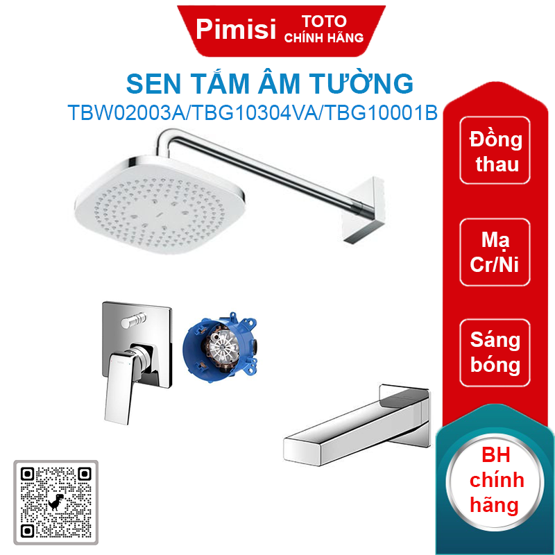 Sen tắm Toto TBW02003A/TBG10304VA/TBG10001B âm tường
