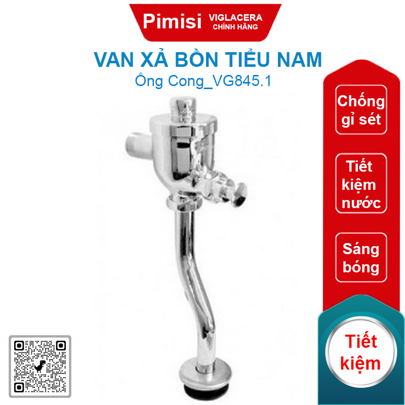 Van xả bồn tiểu nam Viglacera VG845.1 ống cong