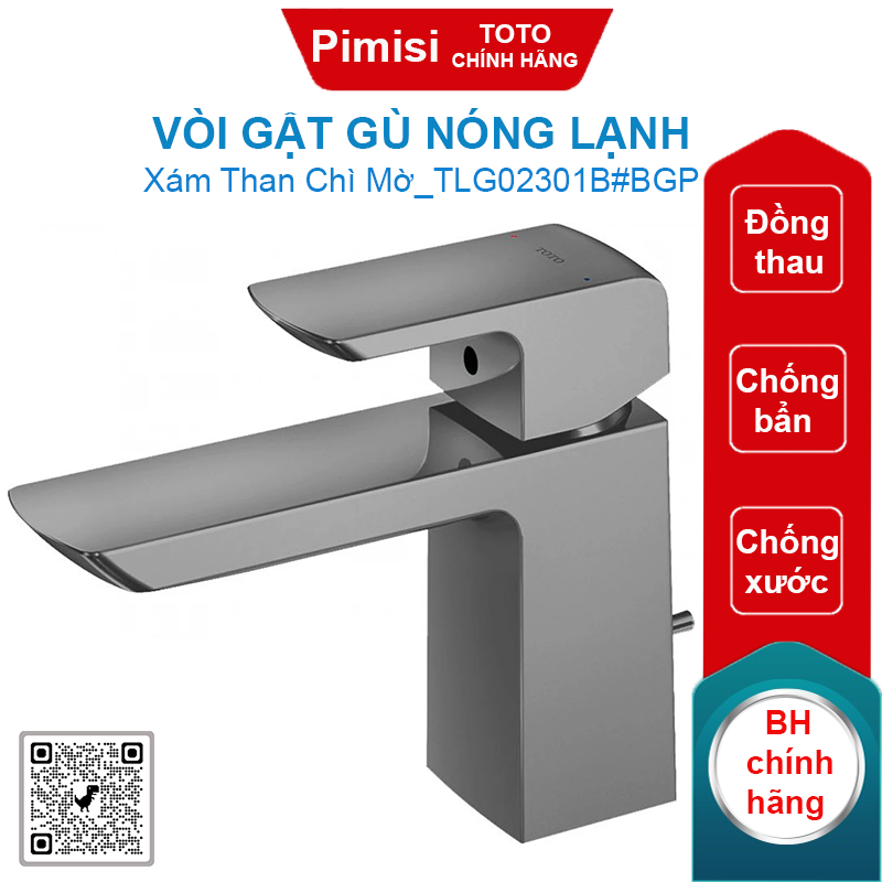 Vòi gật gù nóng lạnh TOTO TLG02301B#BGP xám than chì mờ
