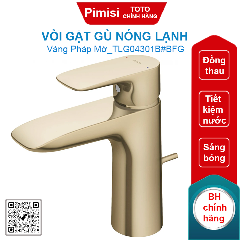 Vòi gật gù nóng lạnh TOTO TLG04301B vàng pháp mờ