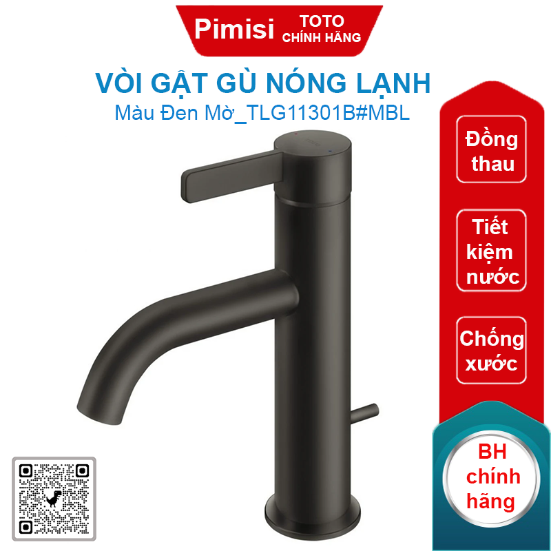 Vòi gật gù nóng lạnh TOTO TLG11301B#MBL màu đen mờ