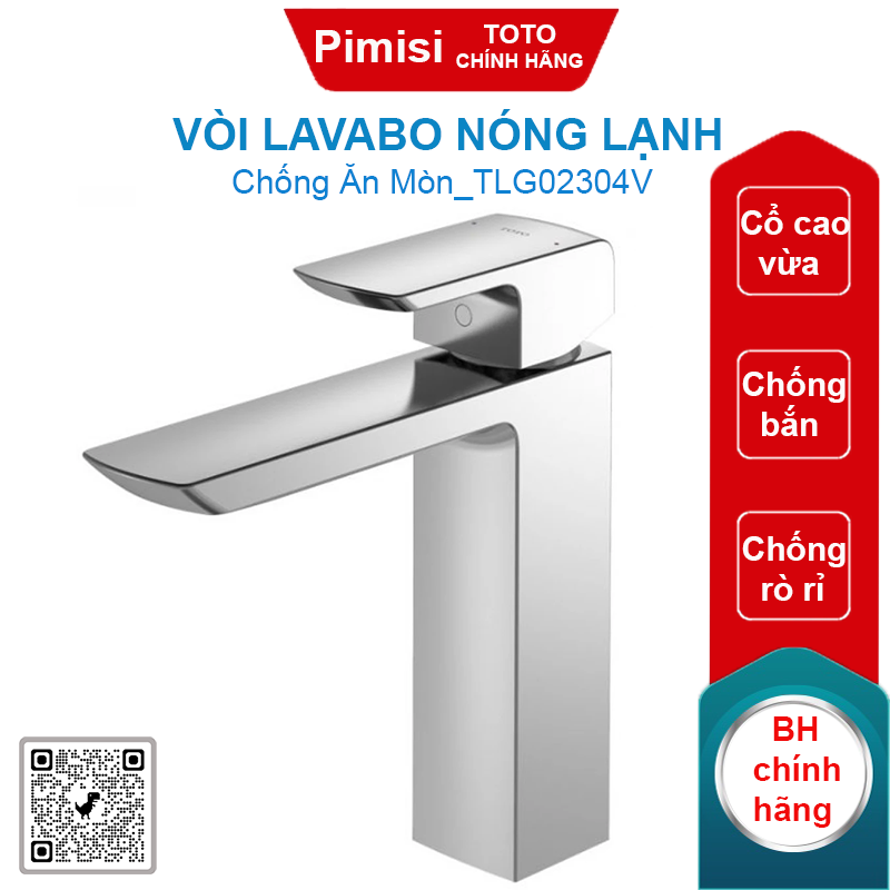 Vòi lavabo TOTO TLG02304V nóng lạnh thân cao vừa