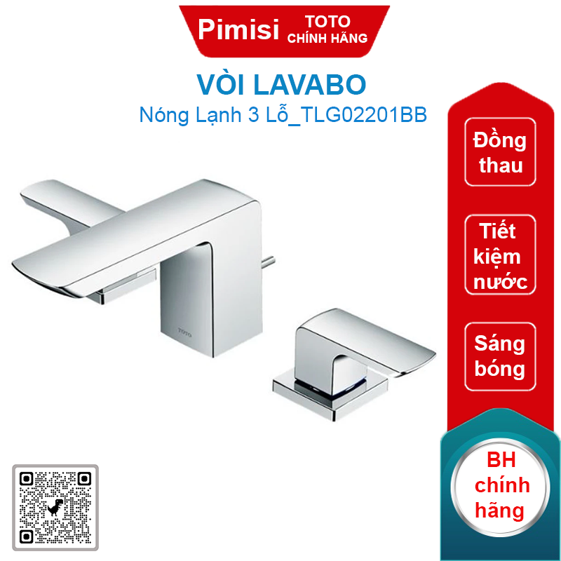Vòi lavabo Toto TLG02201BB nóng lạnh 3 lỗ
