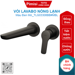 Vòi lavabo Toto TLG03308BB#MBL nóng lạnh âm tường đen mờ