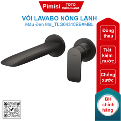 Vòi lavabo Toto TLG04310BB#MBL nóng lạnh âm tường đen mờ