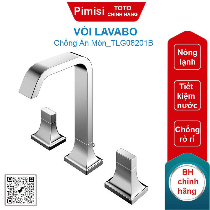Vòi lavabo Toto TLG08201B nóng lạnh 3 lỗ
