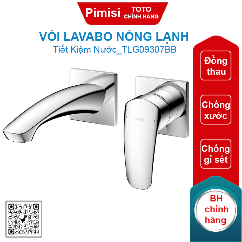 Vòi lavabo Toto TLG09307BB (TLG09307B) nóng lạnh âm tường