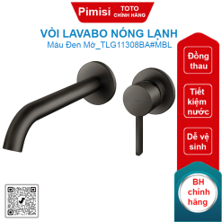 Vòi lavabo Toto TLG11308BA#MBL nóng lạnh âm tường đen mờ