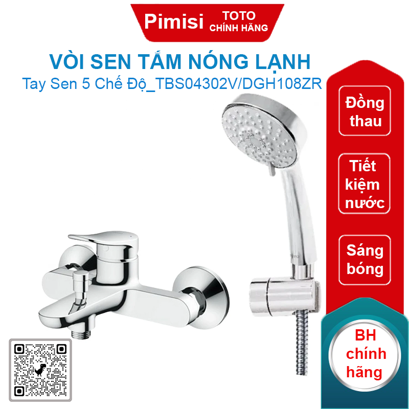 Vòi sen TOTO TBS04302V/DGH108ZR tay sen 5 chế độ