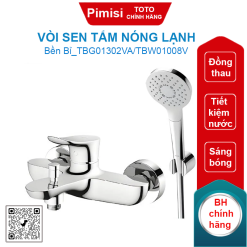 Vòi sen tắm TOTO TBG01302VA/TBW01008V nóng lạnh
