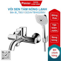 Vòi sen tắm TOTO TBG11302VA/TBW02006V nóng lạnh
