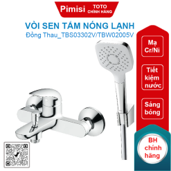 Vòi sen tắm TOTO TBS03302V/TBW02005V nóng lạnh
