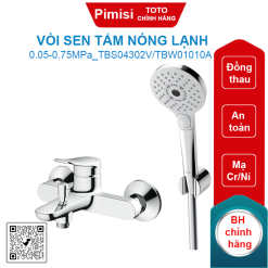 Vòi sen tắm TOTO TBS04302V/TBW01010A nóng lạnh