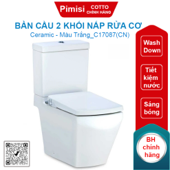 Bàn cầu COTTO C17087(CN) hai khối nắp rửa cơ Tetragon