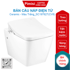 Bàn cầu COTTO SC197627(CV8) nắp điện tử treo tường