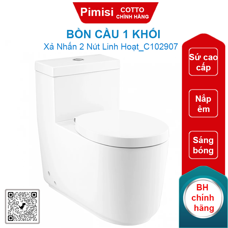 Bồn cầu COTTO C102907 1 khối Paetchwork xả nhấn