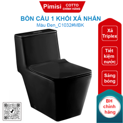 Bồn cầu COTTO C1032#MBK 1 khối xả nhấn màu đen
