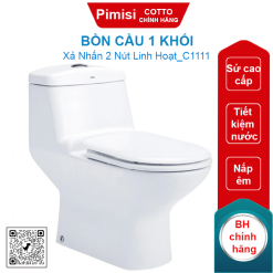 Bồn cầu COTTO C1111 1 khối Victor xả nhấn