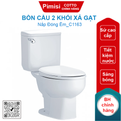 Bồn cầu COTTO C1163 2 khối Paragon xả gạt