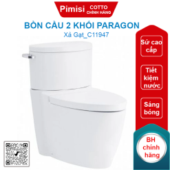 Bồn cầu COTTO C11947 2 khối Paragon xả gạt