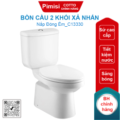 Bồn cầu COTTO C13330 2 khối Sella xả nhấn
