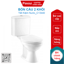 Bồn cầu COTTO C13440 2 khối xả nhấn
