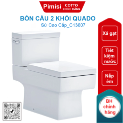 Bồn cầu COTTO C13607 2 khối Quado xả gạt