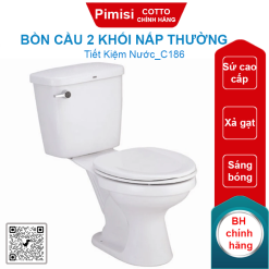 Bồn cầu COTTO C186 2 khối Tanya xả gạt