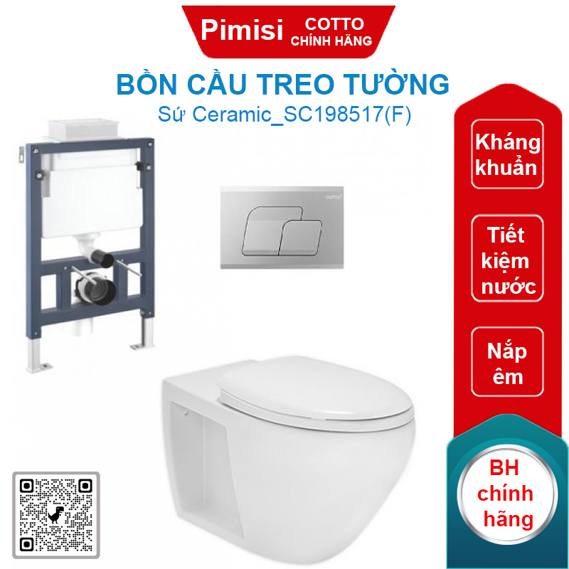 Bồn cầu COTTO SC198517(F) treo tường