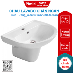 Chậu lavabo COTTO C000606OS/C400000OS Belen chân ngắn