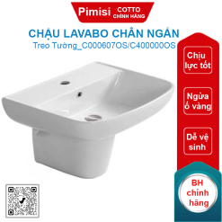 Chậu lavabo COTTO C000607OS/C400000OS chân ngắn