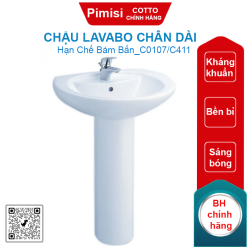 Chậu lavabo COTTO C0107/C411 Alice chân dài
